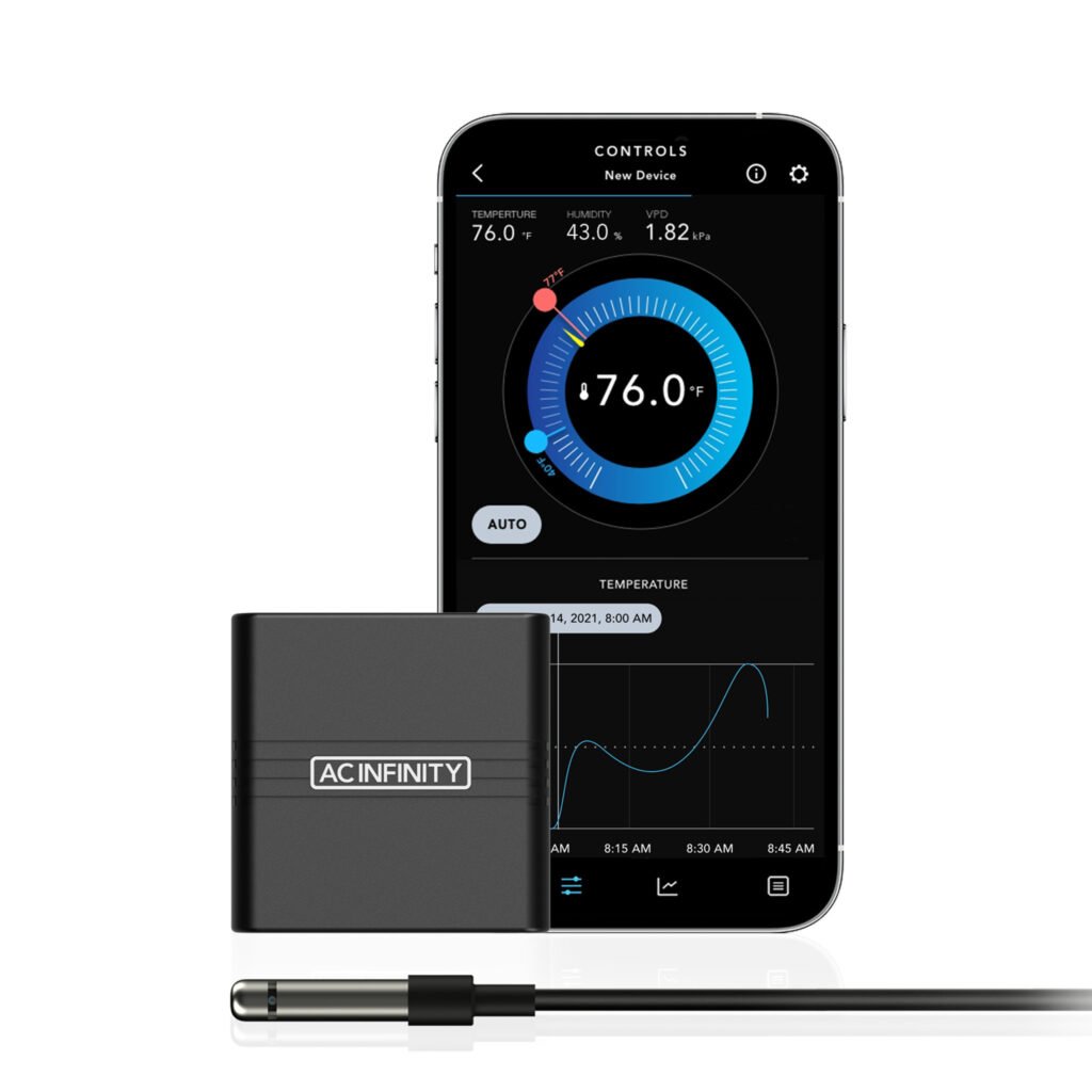 CLOUDCOM A1, mini termohigrómetro inteligente con aplicación de datos y sonda de sensor de 3.6 metros