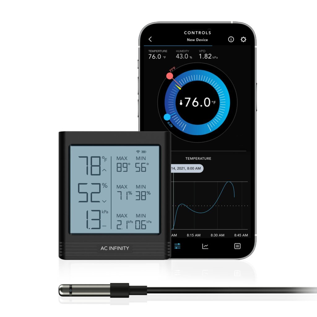 CLOUDCOM B1, termohigrómetro inteligente con aplicación de datos, sonda de sensor de 3.6 metros.