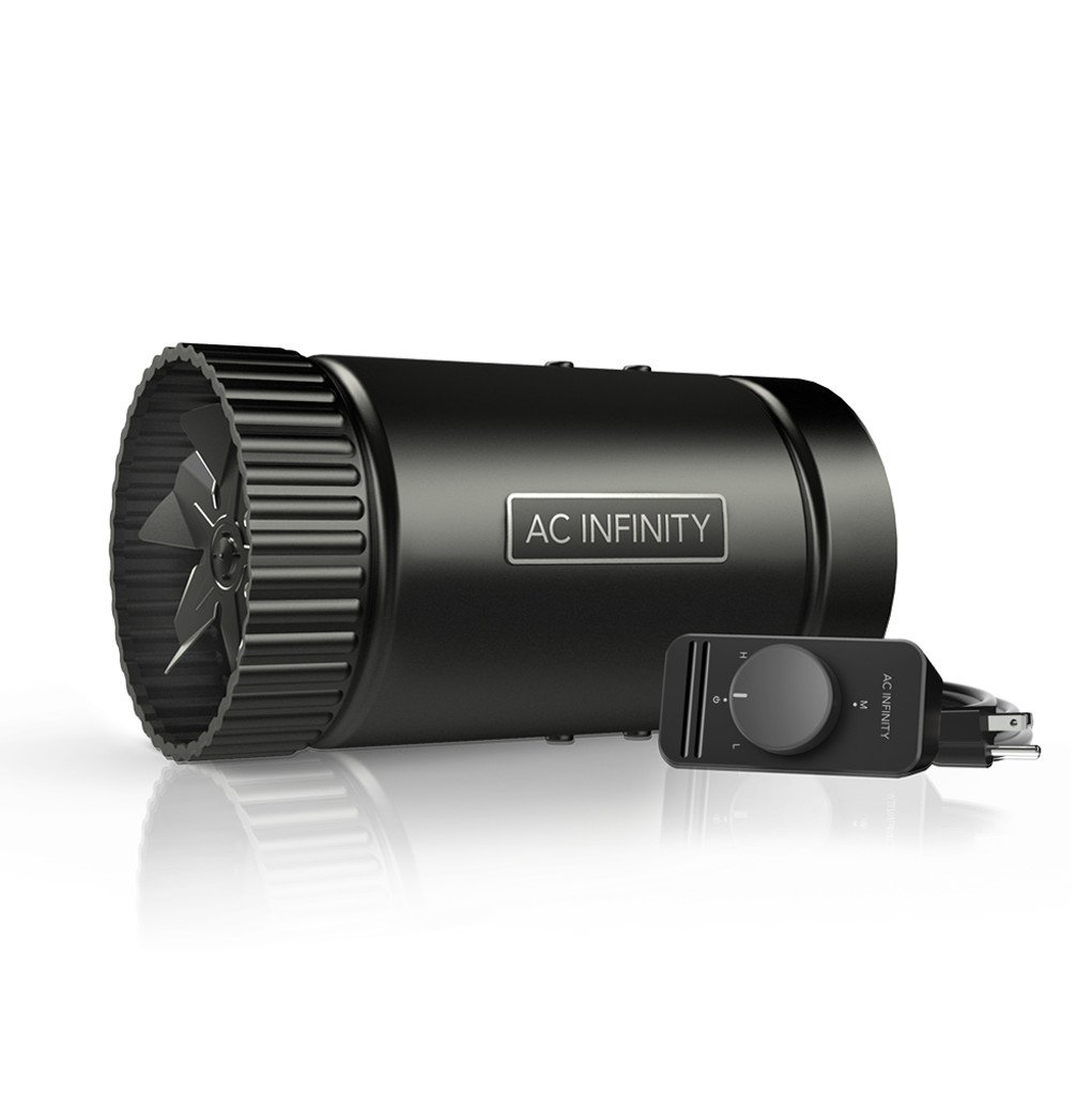 RAXIAL S4, ventilador de conducto de refuerzo en línea con controlador de velocidad, 4 pulgadas.